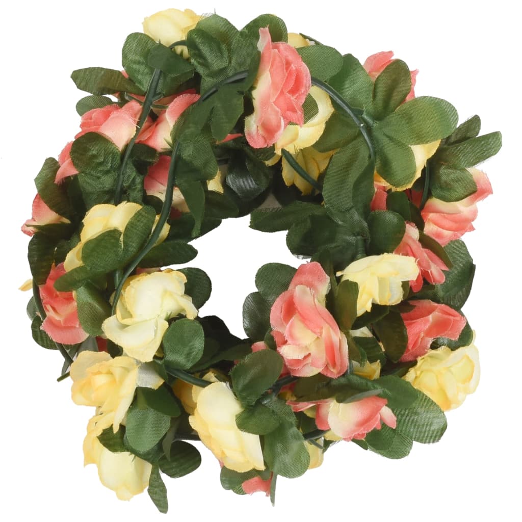 VidaXL blomsterguirlander 6 stk 250 cm forårssolnedgangsrød