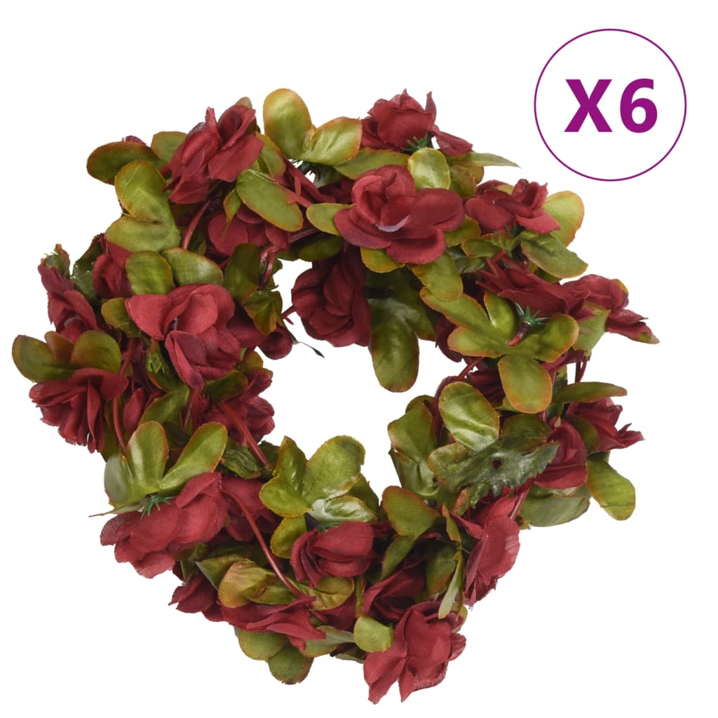 Vidaxx blomsterguirlander 6 stk 250 cm vinrød