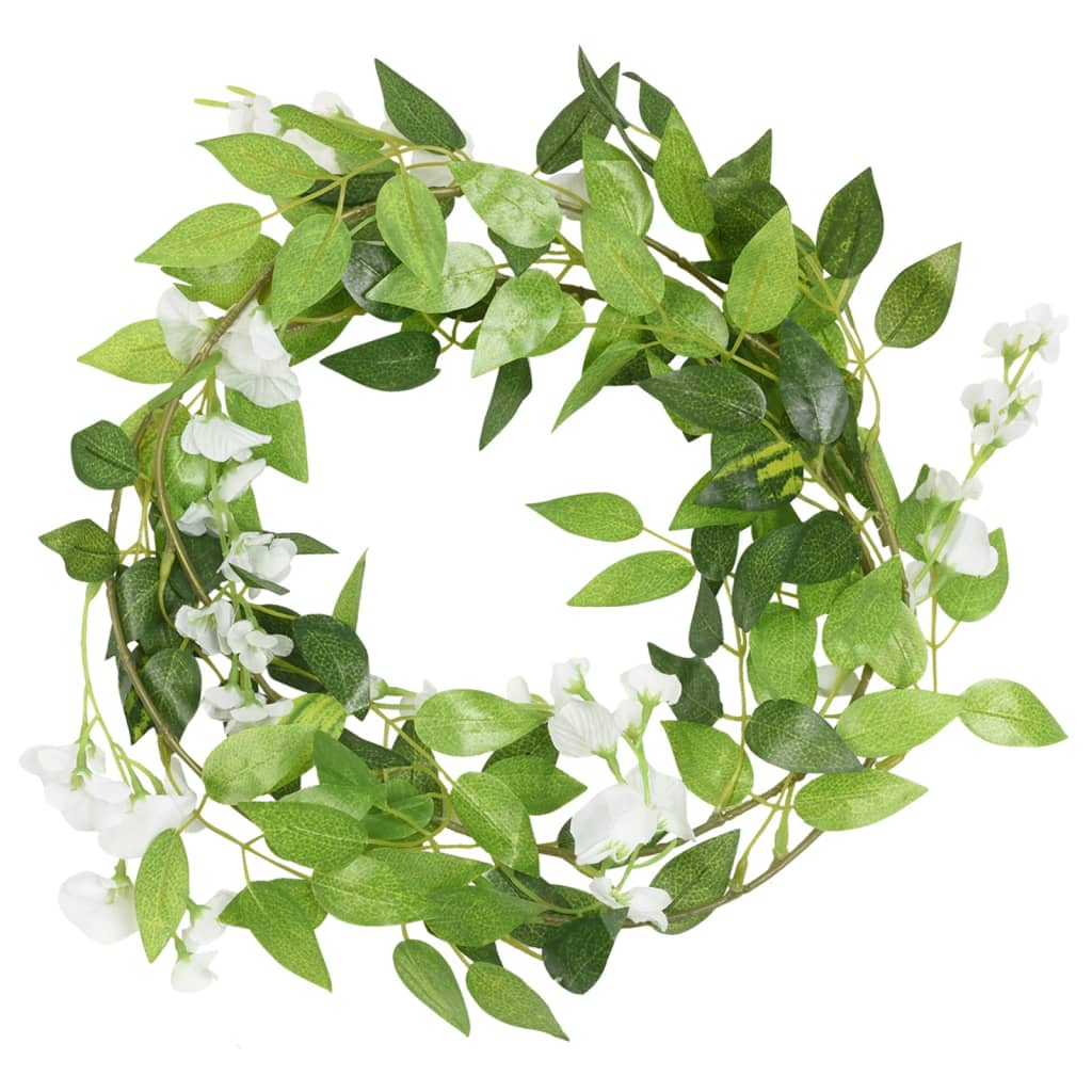 VidaXL blomsterguirlander 6 stk 200 cm hvid