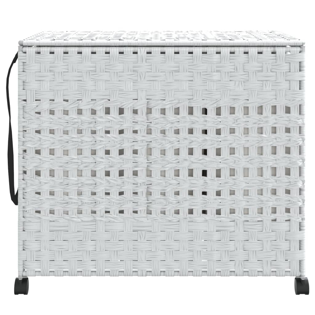 Vidaxl Tøjvaskekurv på hjul 66x35x60 cm Rattan White