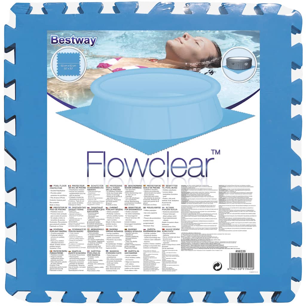 Bestway svømmebassin gulvbeskyttere 8 stk blå 58220
