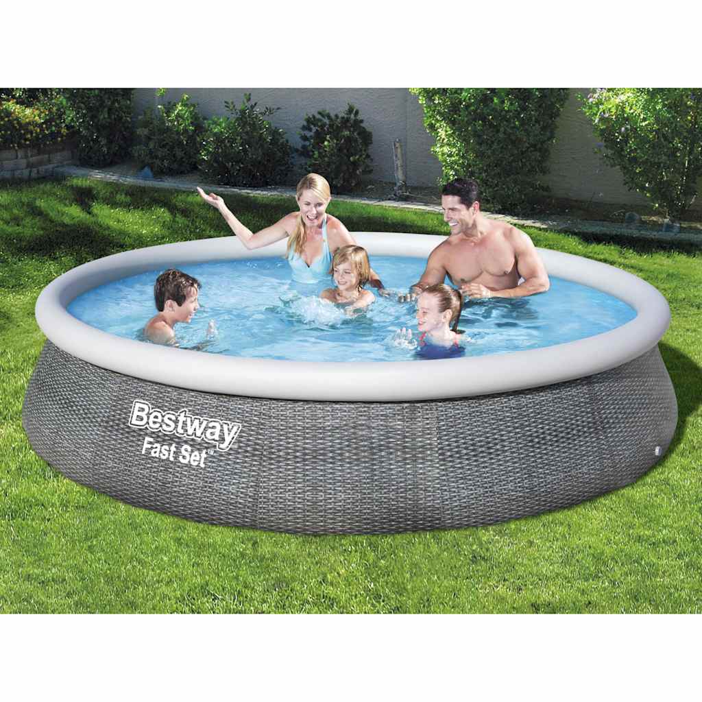 Bestway hurtigsæt svømmebassinsæt med pumpe oppustelig 396x84 cm