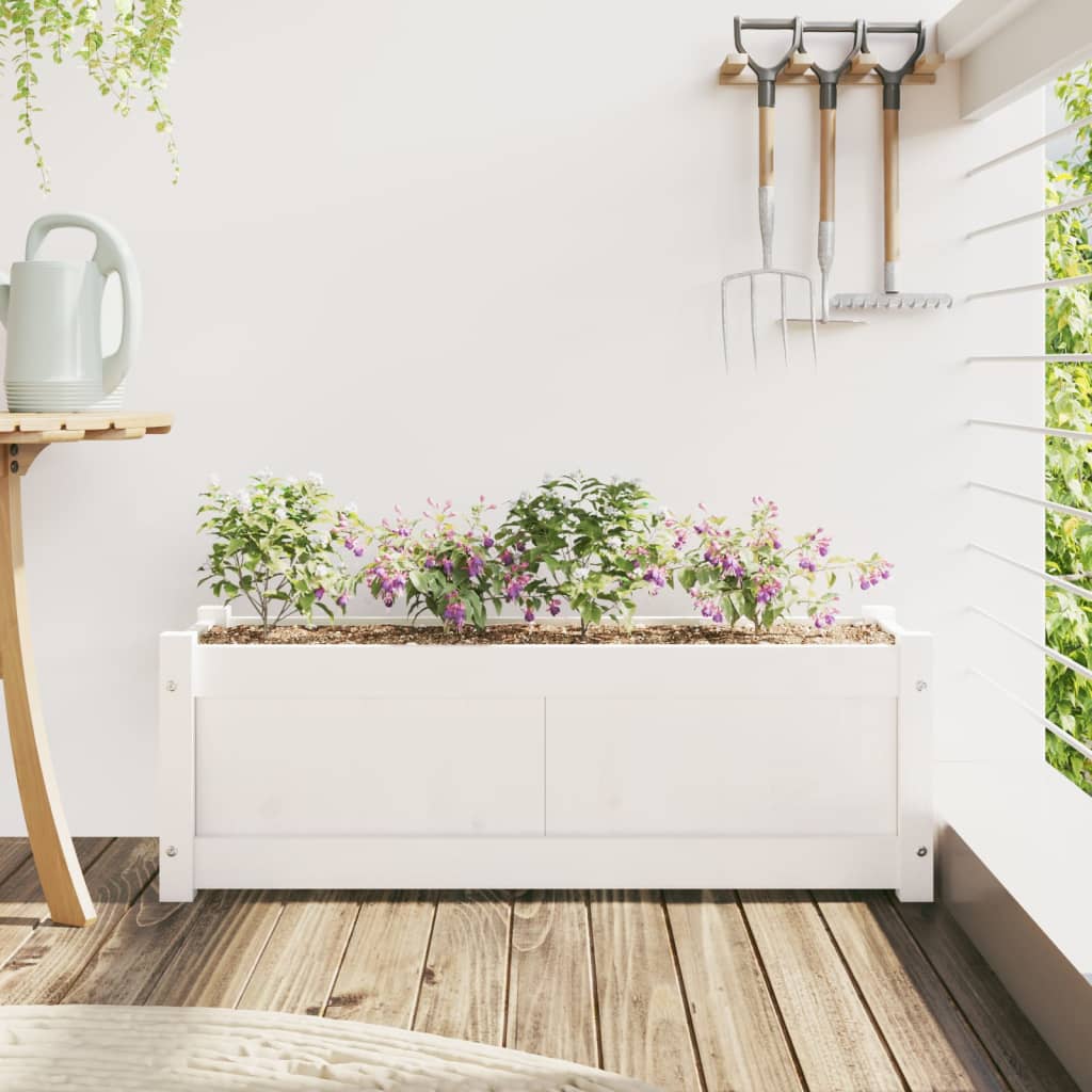 Vidaxx plantekasse 90x31x31 cm massiv fyrretræ hvid