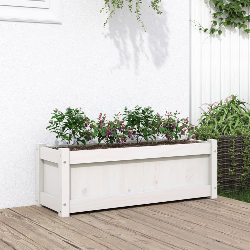 Vidaxx plantekasse 90x31x31 cm massiv fyrretræ hvid