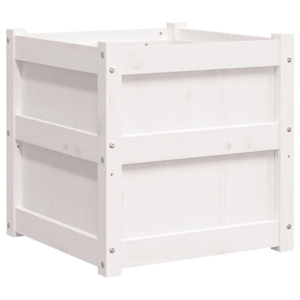 Vidaxx plantekasse 50x50x50 cm massiv fyrretræ hvid