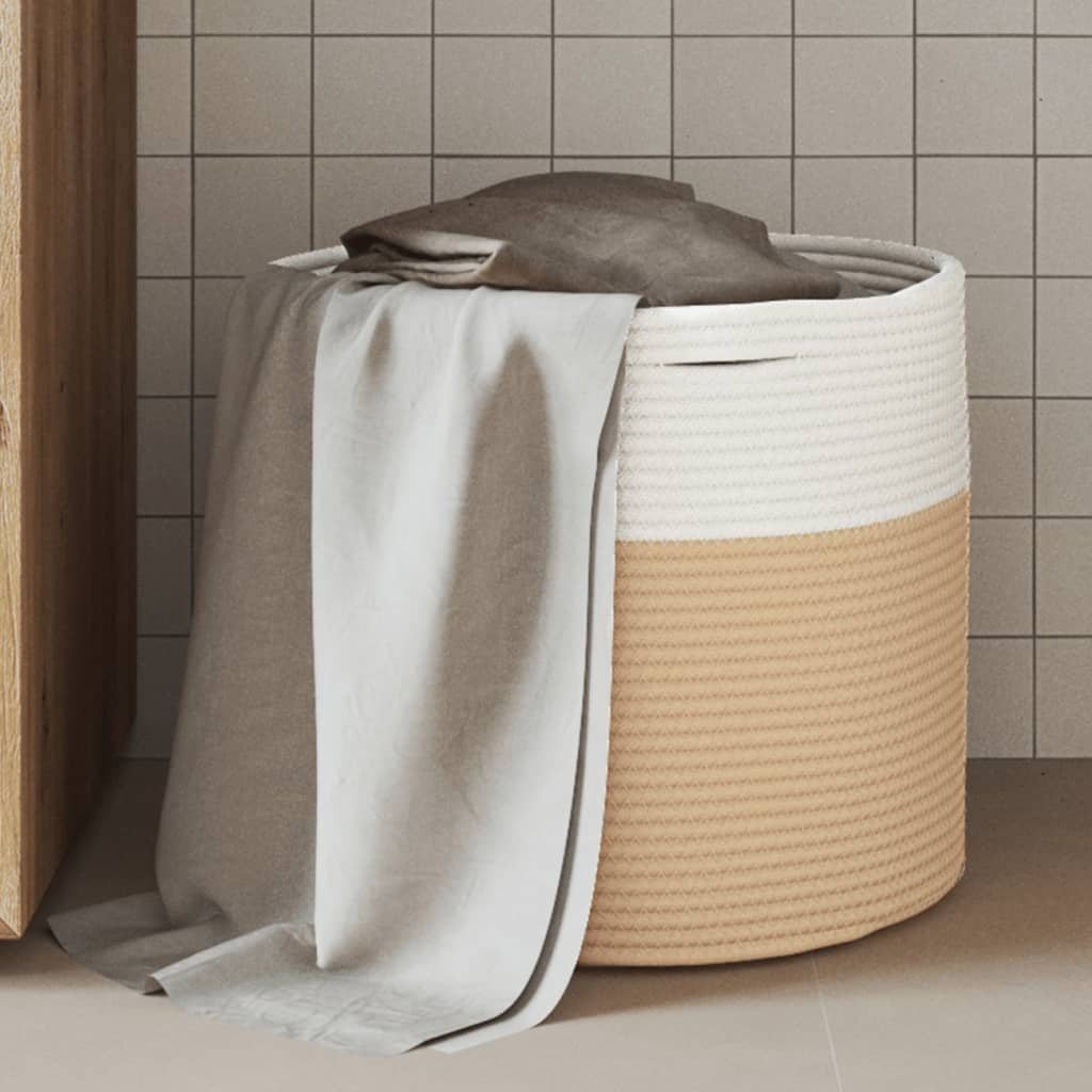 Vidaxx opbevaringskurv ø 40x35 cm bomuld beige og hvid