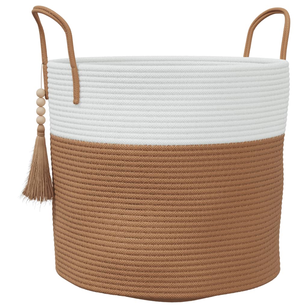 Vidaxx opbevaringskurv ø 40x35 cm bomuld brun og hvid