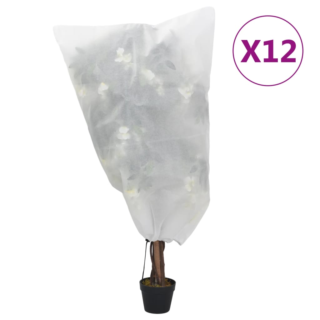 Vidaxxl plantebetræk med snøre 12 stk 70 g m² 0,8x0,8 m