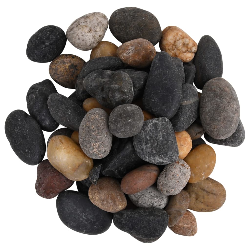 Vidaxl småsten poleret 5-8 cm 25 kg flerfarvet