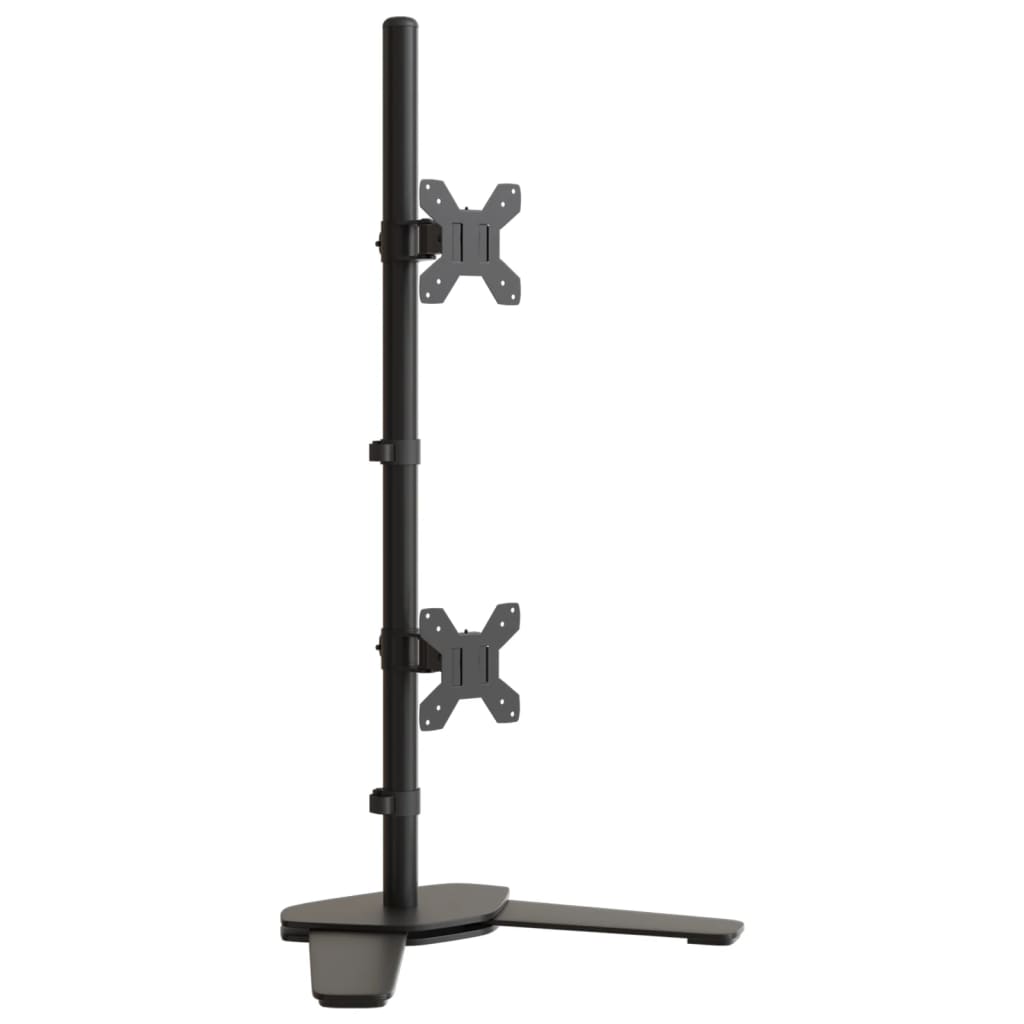 Vidaxl skærmstativ dobbelt VESA 75 100 mm stål sort