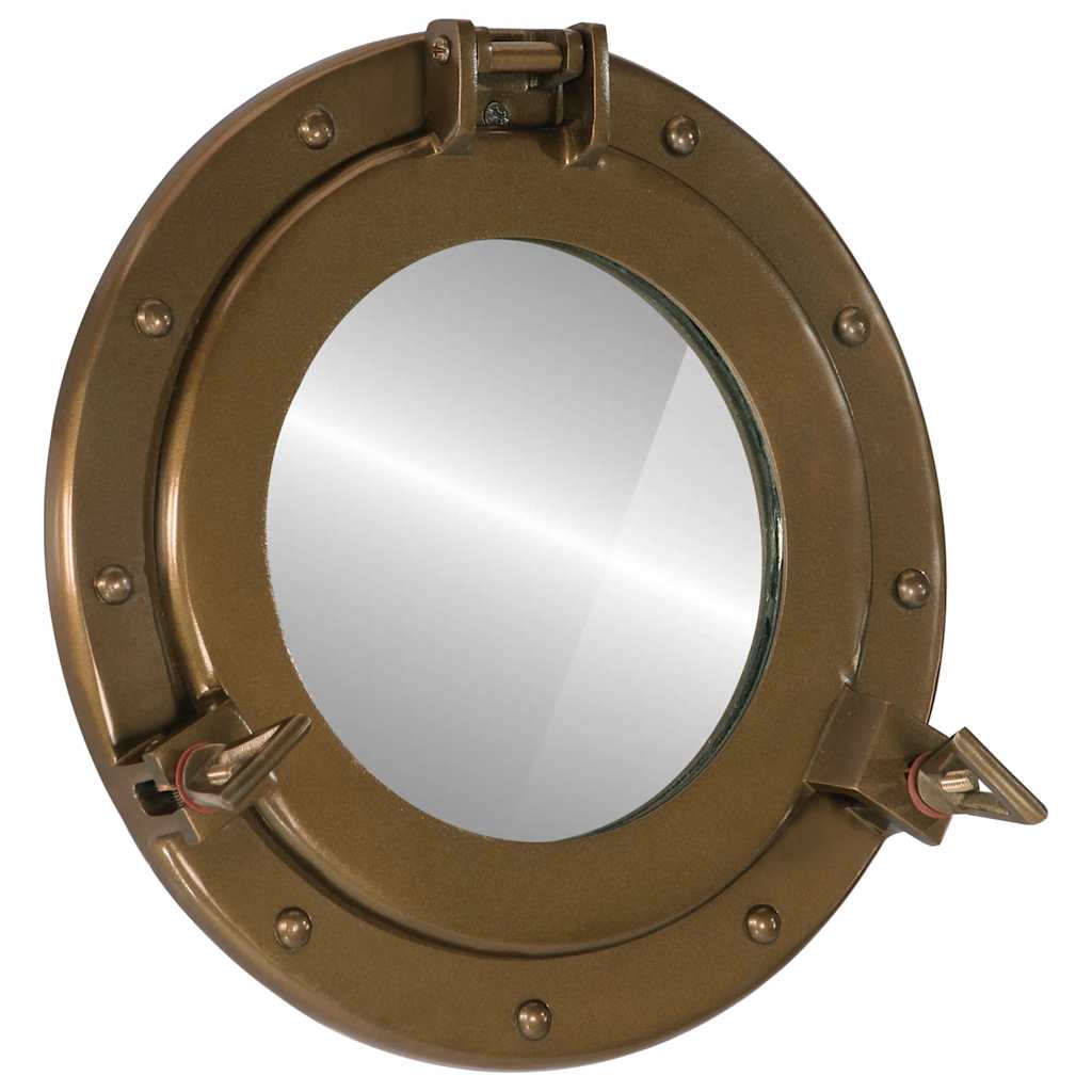 Vidaxl wandspiegel patrijspoort ø30 cm aluminium en glas
