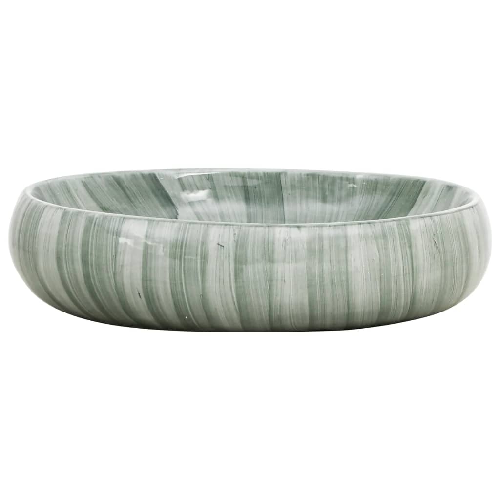 Vidaxx bordplade vask oval 59x40x15 cm keramisk grøn