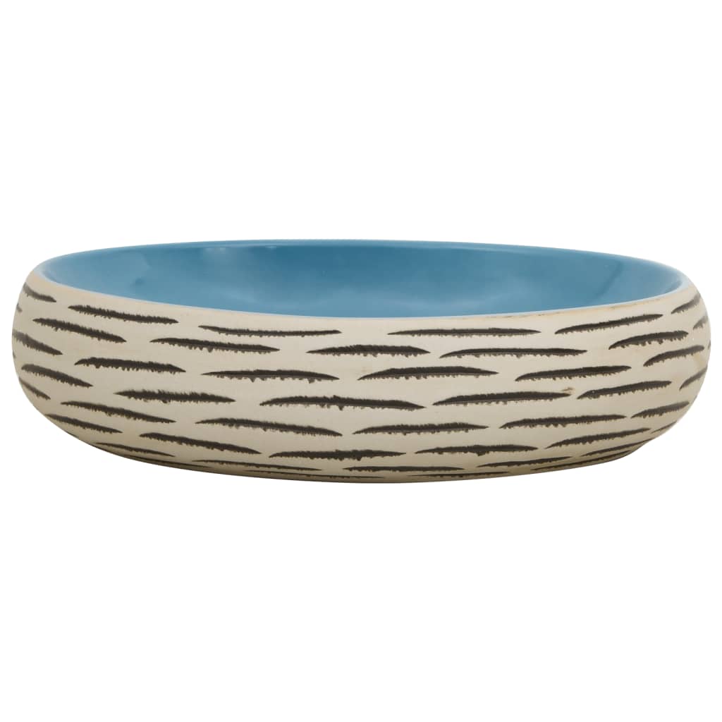 Vidaxx bordplade vask oval 59x40x15 cm keramik flerfarvet
