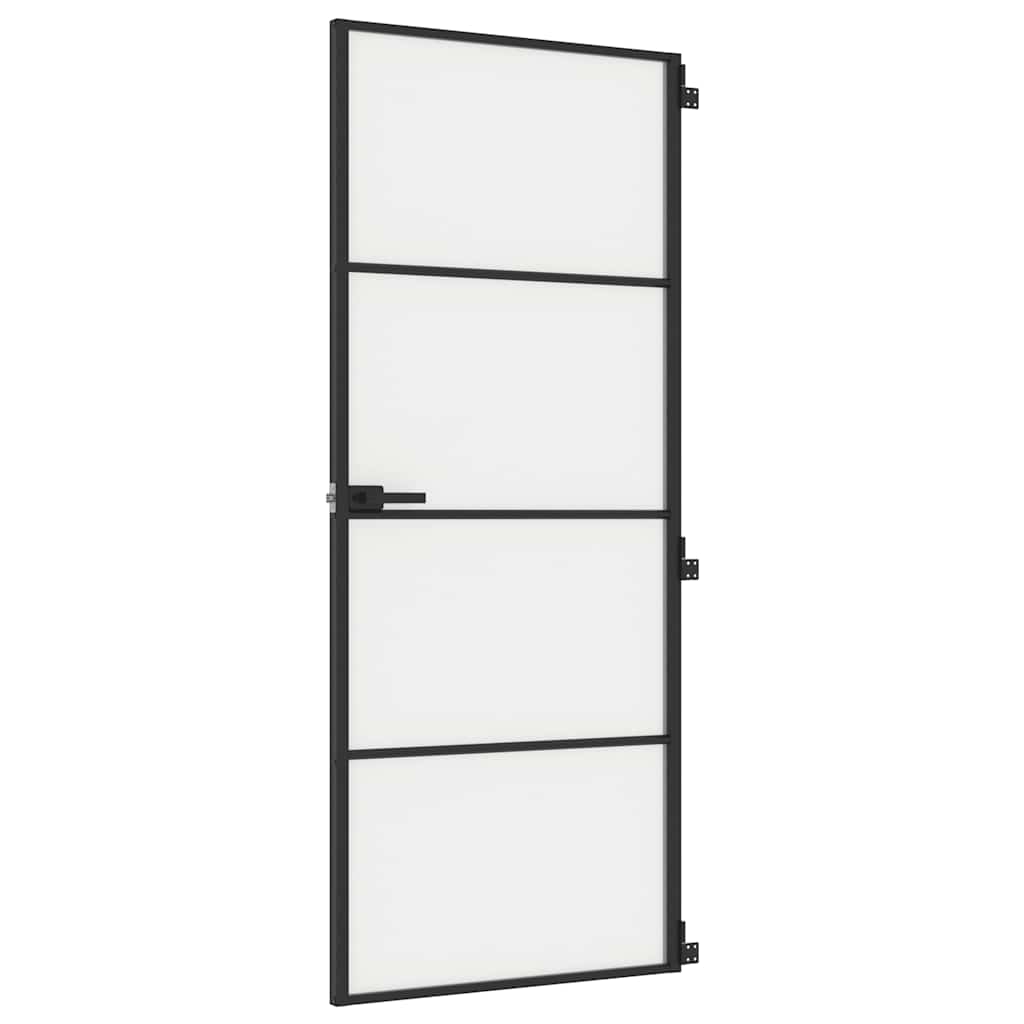 Vidaxx indvendig dør smal 83x201,5 cm hærdet glas og aluminium sort