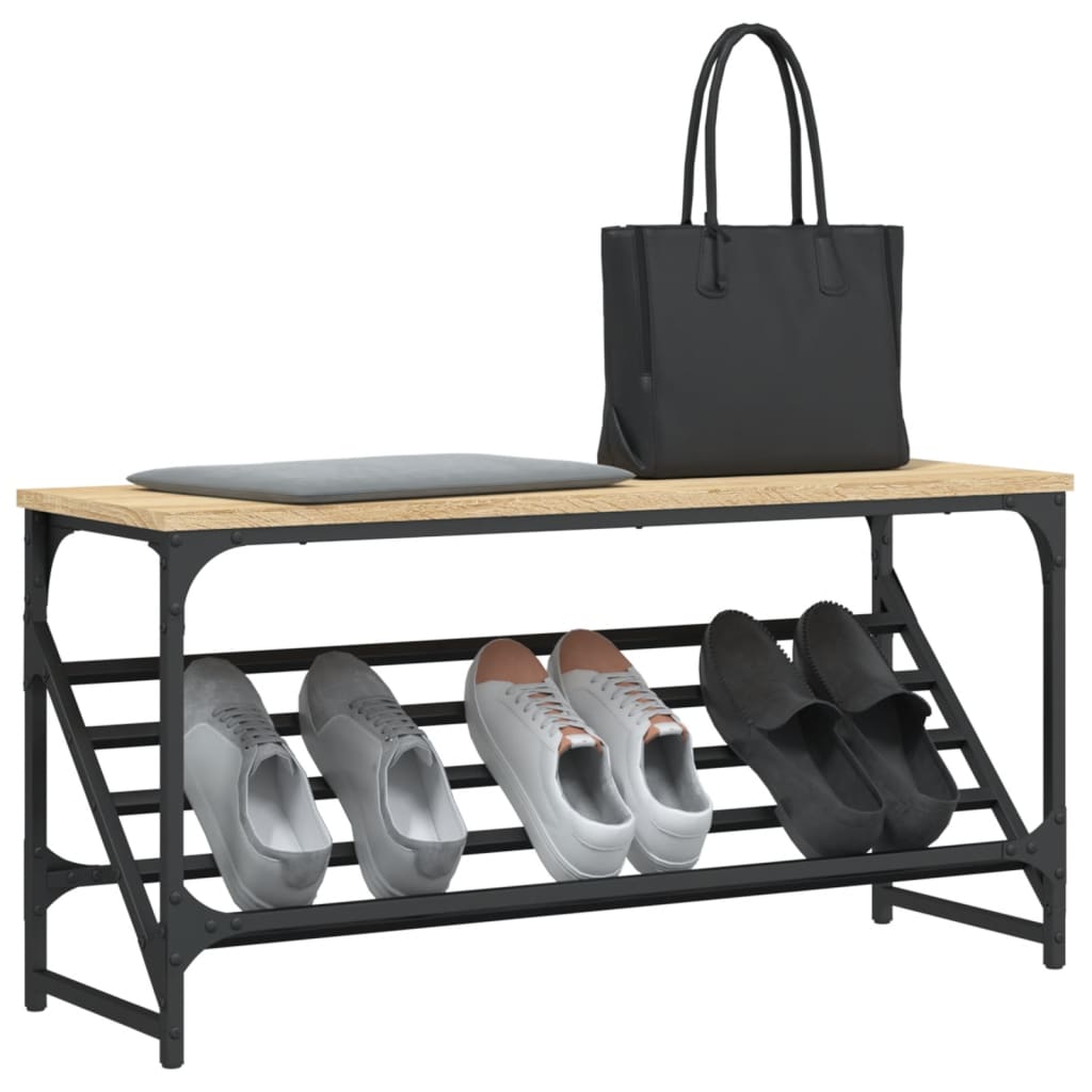 Vidaxl Shoe Rack 90x30x45 cm forarbejdet træ sonoma eg farvet
