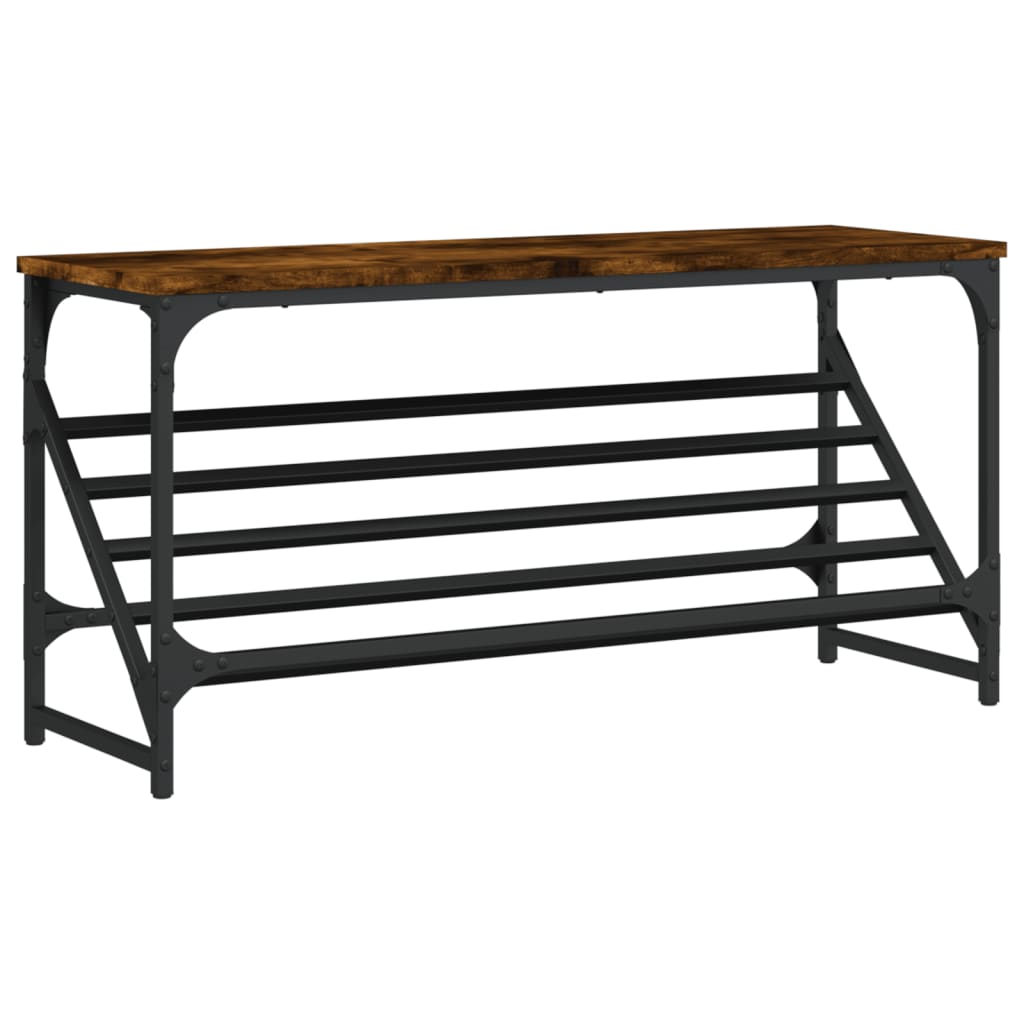 Vidaxl Shoe Rack 90x30x45 cm forarbejdet træ røget eg farvet
