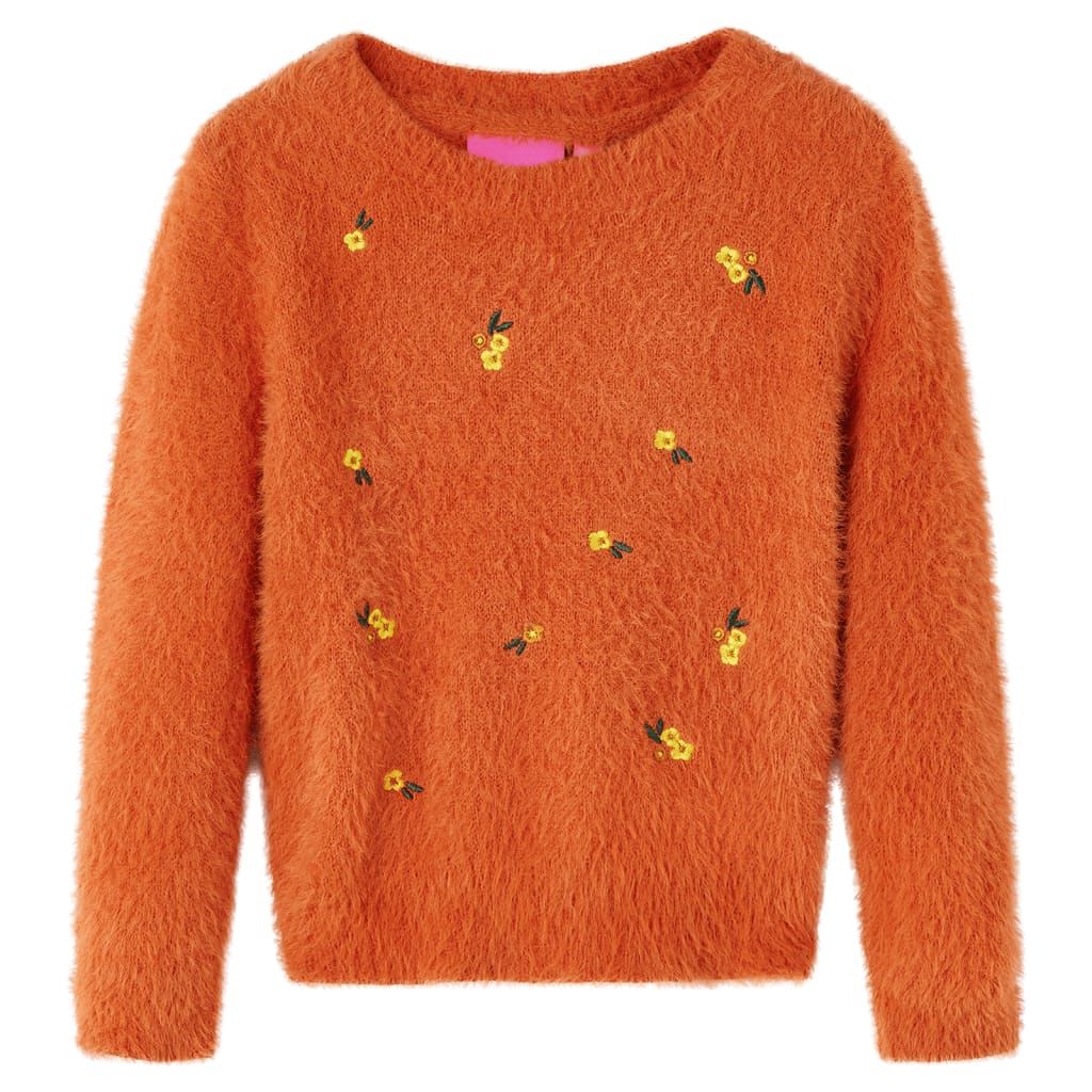 Vidaxl børnetrøje strikket 92 orange-brun