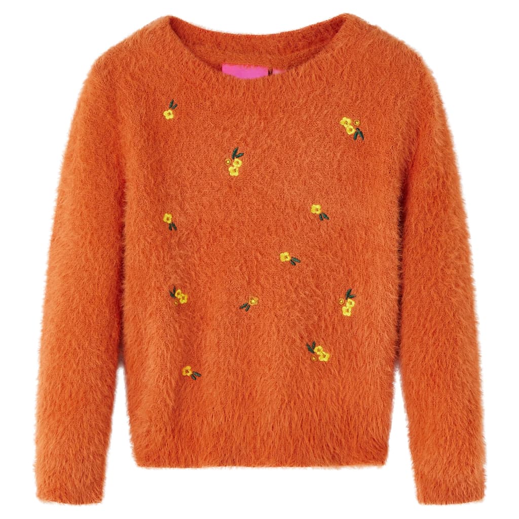 Vidaxl børnetrøje strikket 116 orange-brun