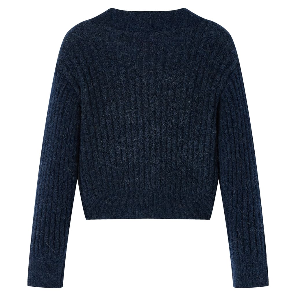 VidaXL børnecardigan strikket 128 marineblå