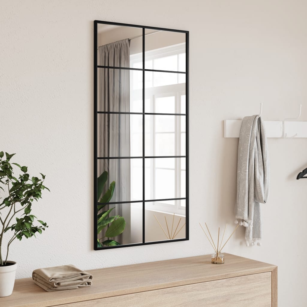 Vidaxx vægspejl rektangulært 50x100 cm jernsort