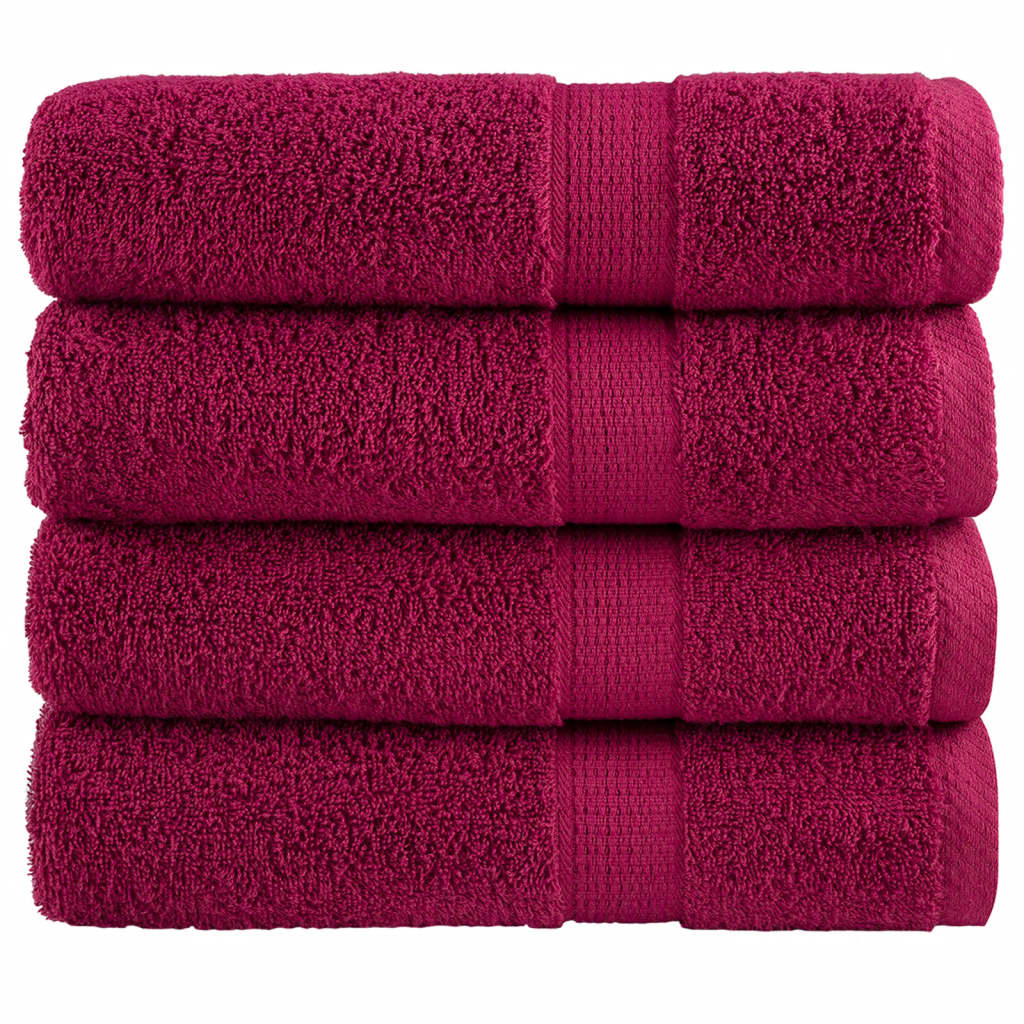 VidaXL badehåndklæder solund 4 stk 600 g m² 70x140 cm bordeaux