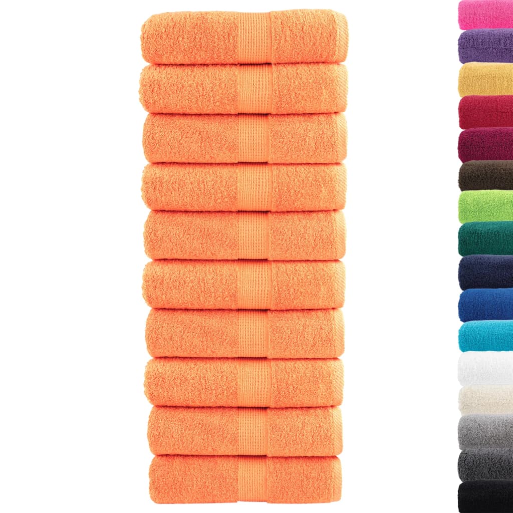 VidaXL gæstehåndklæder solund 10 stk 600 g m² 30x50 cm orange