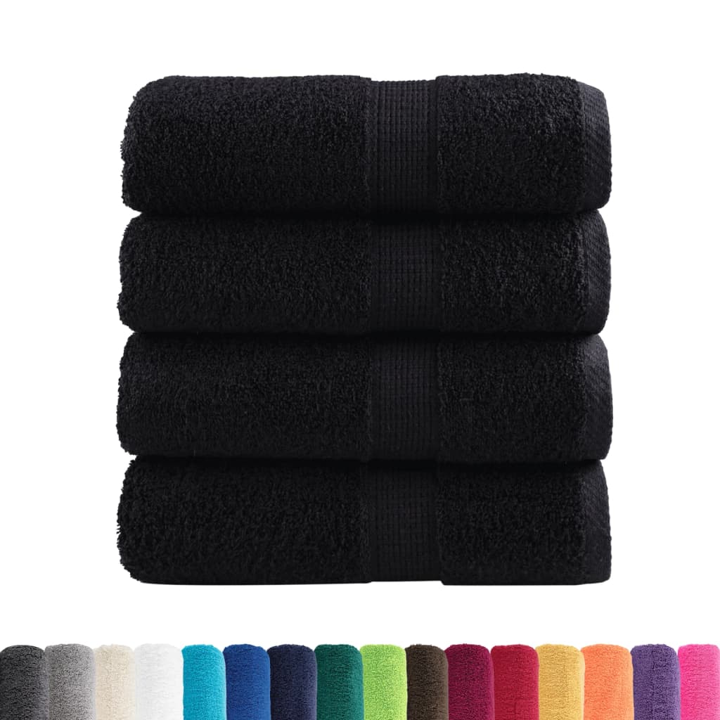 Vidaxx premium vaskeklude solund 4 stk sort 30x30 cm 600 g m2