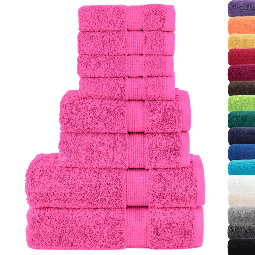 Vidaxx 8-delt håndklædesæt solund 600 g m² pink