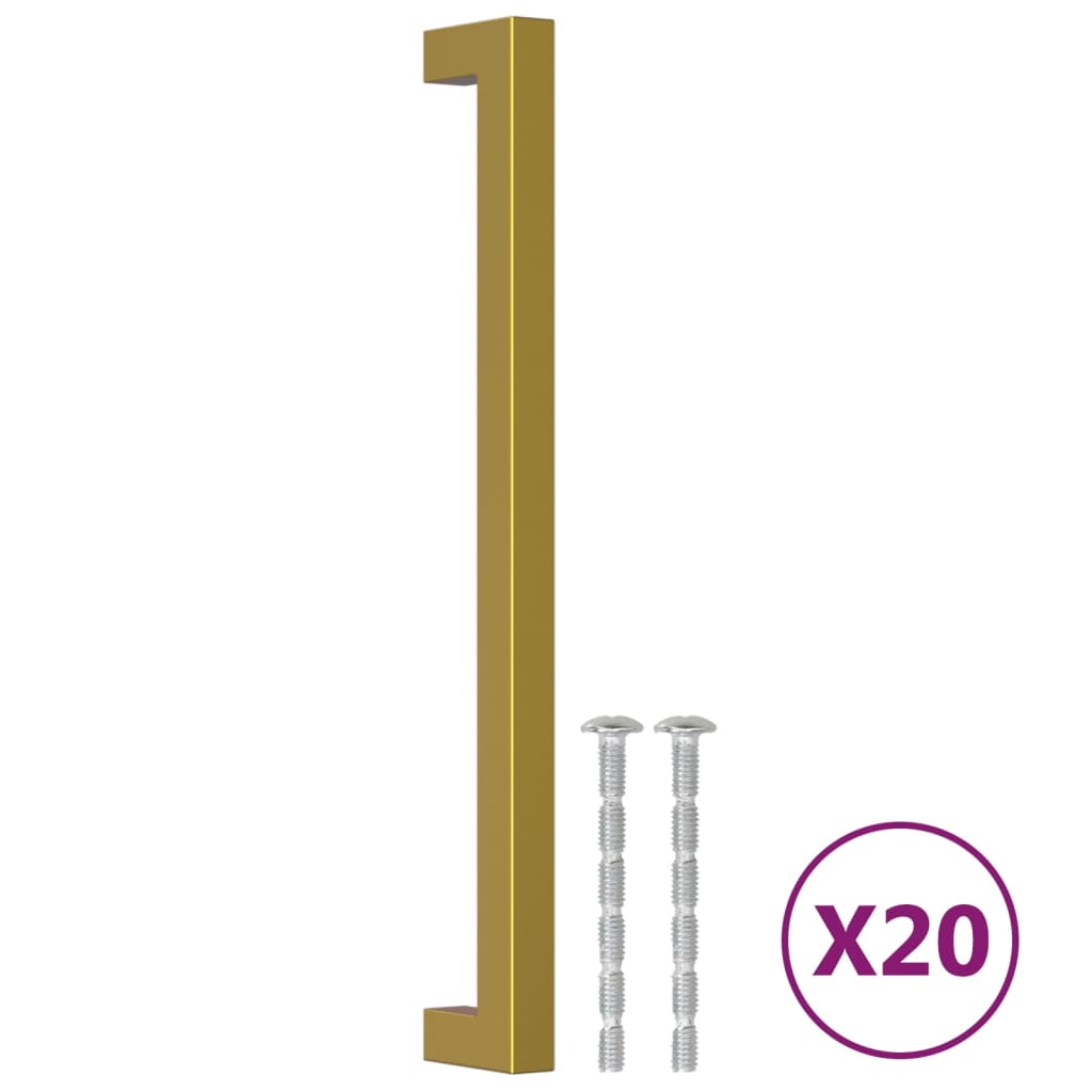 VidaXL håndtag 20 stk 224 mm rustfrit stål guldfarvet