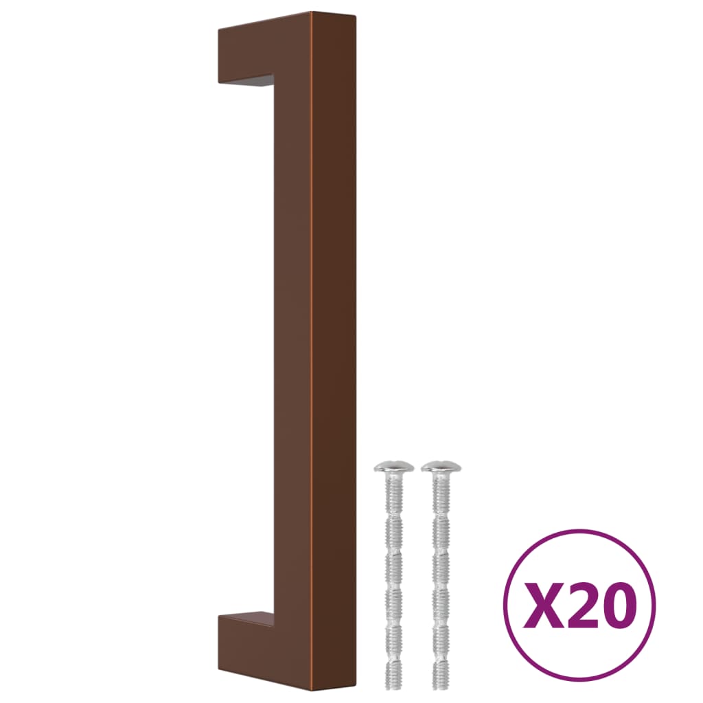 VidaXL Håndtag 20 stk 128 mm rustfrit stål bronzefarvet