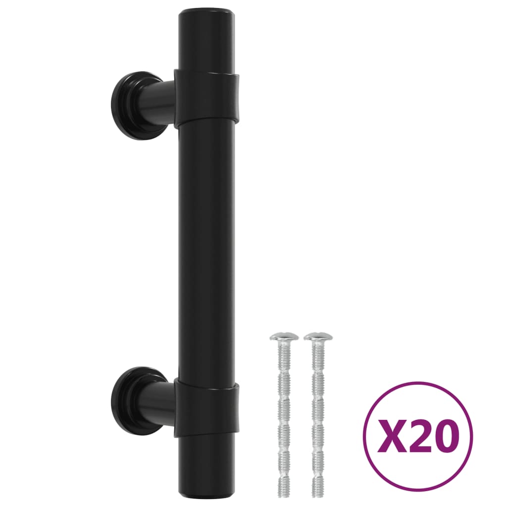 VidaXL Håndtag 20 stk 64 mm rustfrit stål sort