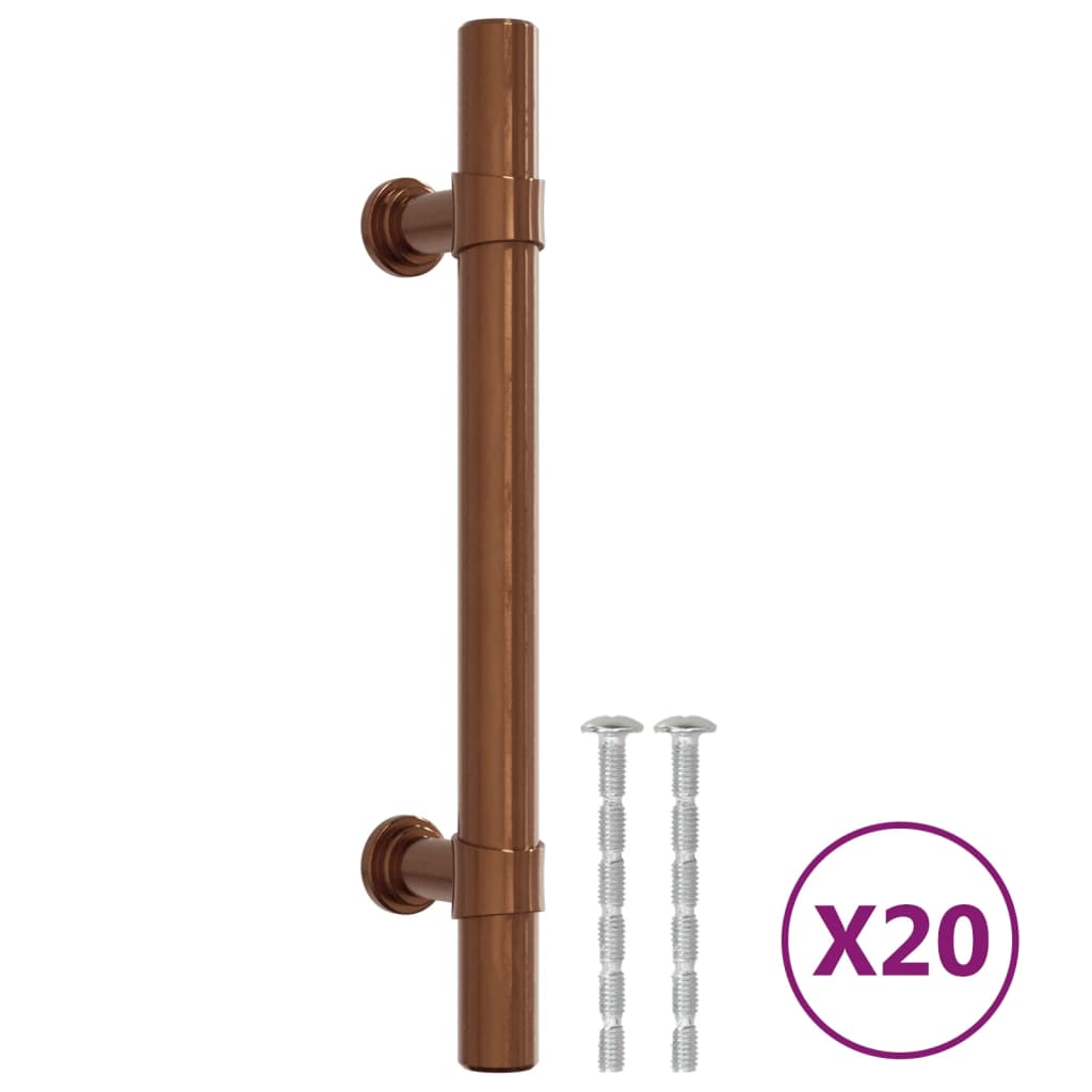 VidaXL Håndtag 20 stk 96 mm rustfrit stål bronzefarvet