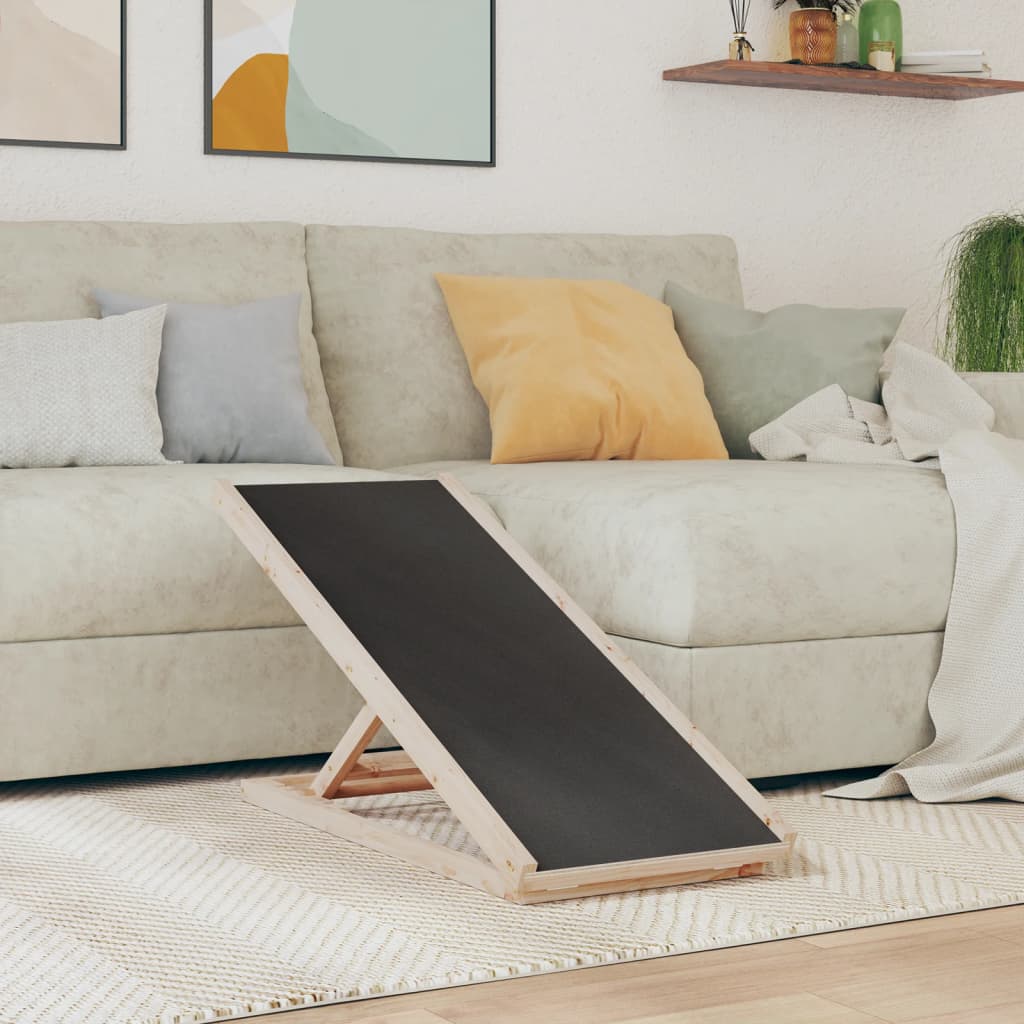 Vidaxxl hunderampe 100x40 cm massiv fyrretræ grå