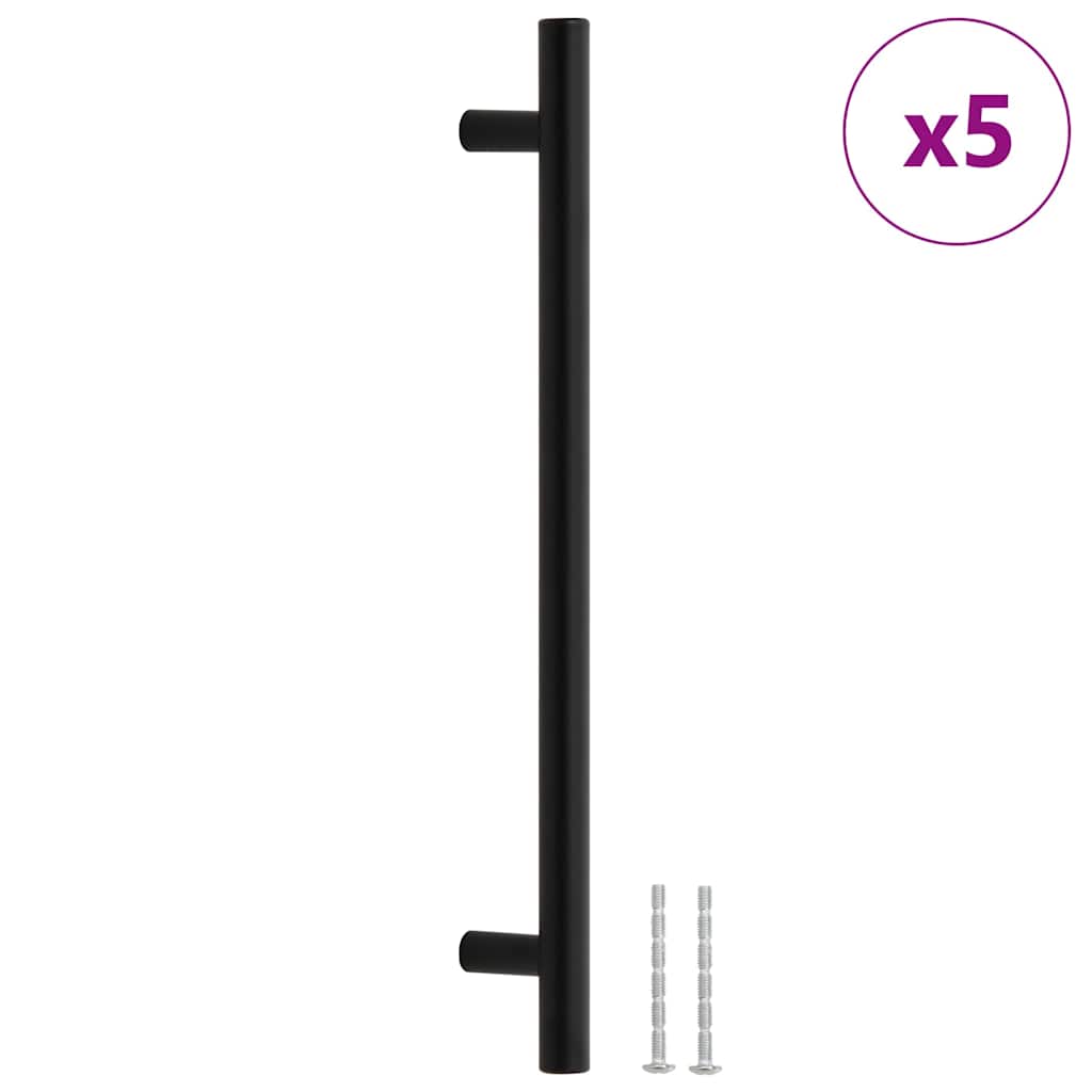 VidaXL håndtag 5 stk 192 mm rustfrit stål sort