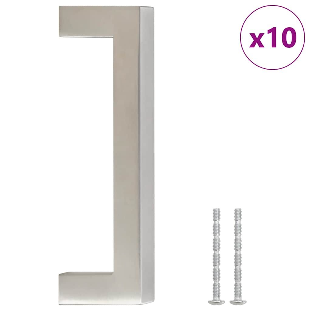 VidaXL håndtag 10 stk 96 mm rustfrit stål sølvfarvet