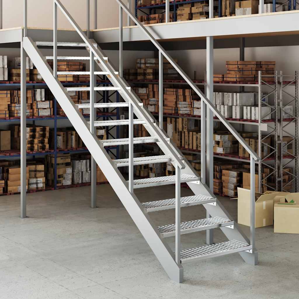 Vidaxl trin trinnet 80x24x7 cm galvaniseret stål