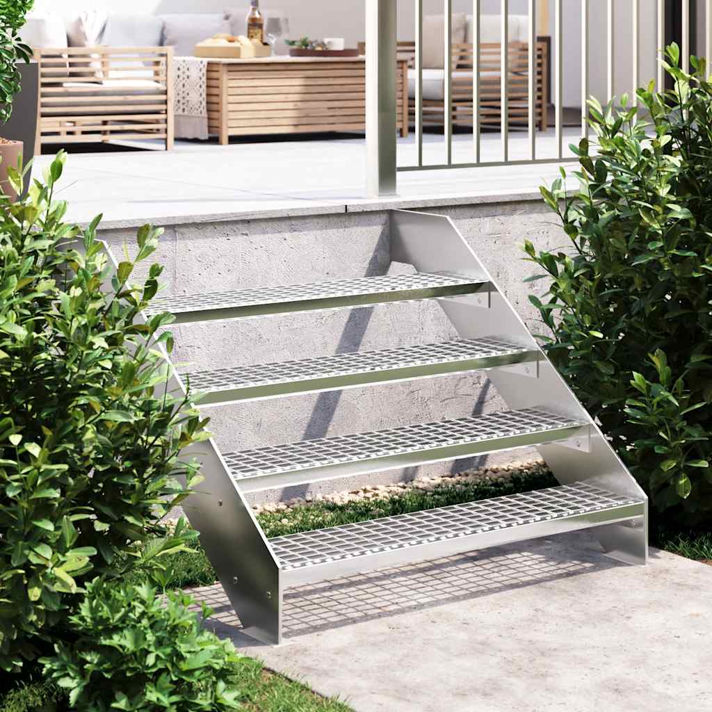 Vidaxxl trappetrinsgitter 100x24x7 cm galvaniseret stål