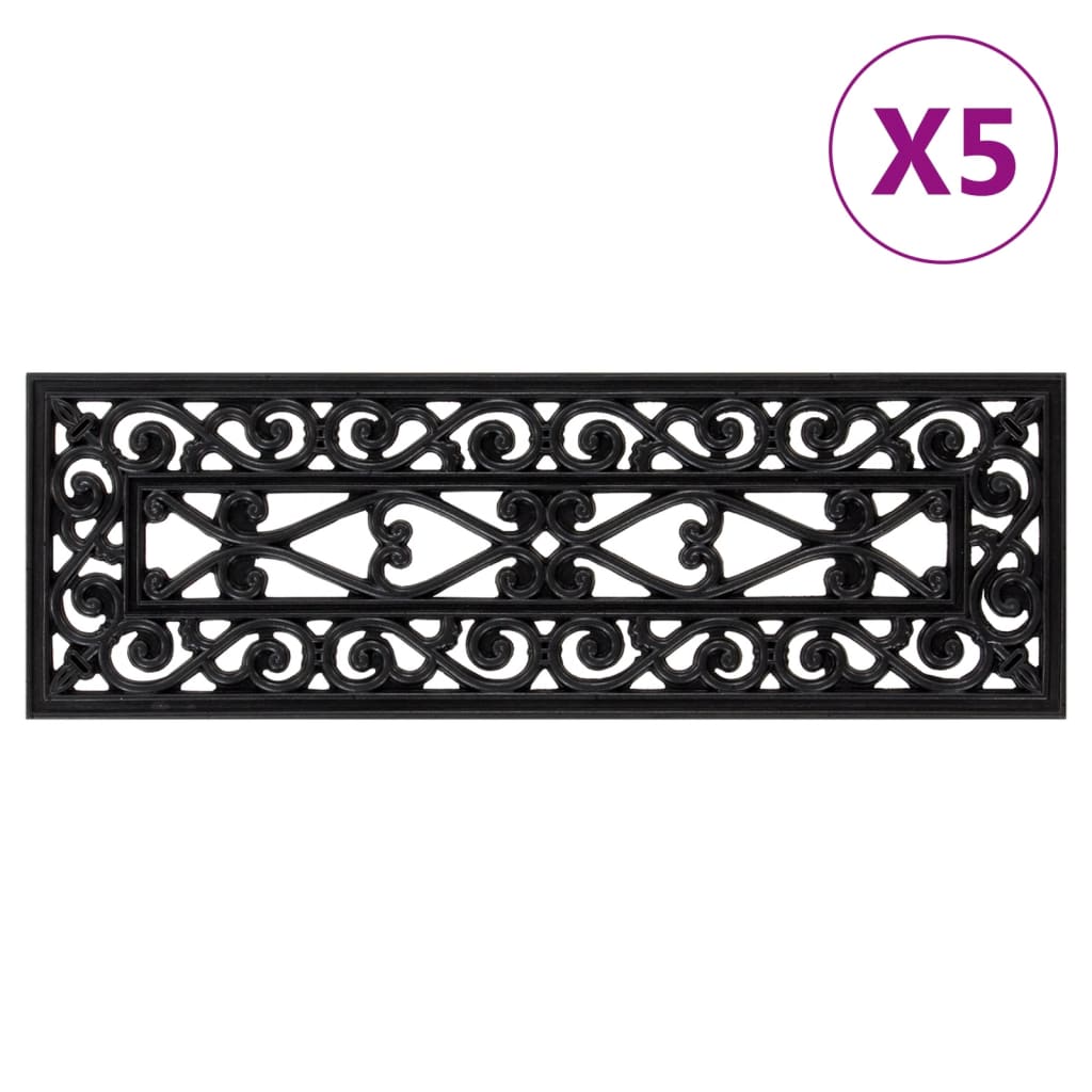 Vidaxl Stair Mats 5 St 25x75 cm gummi