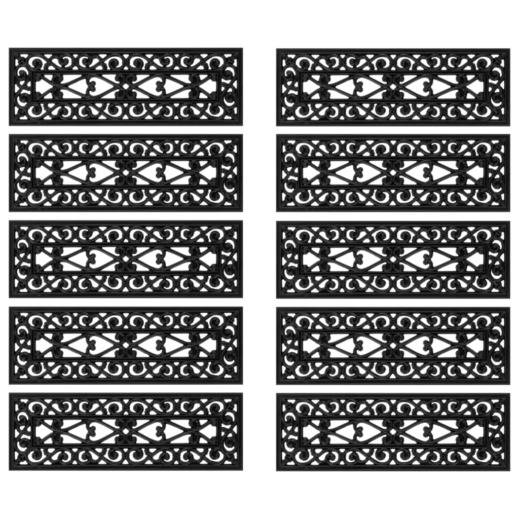 Vidaxl Stair Mats 10 St 25x75 cm gummi