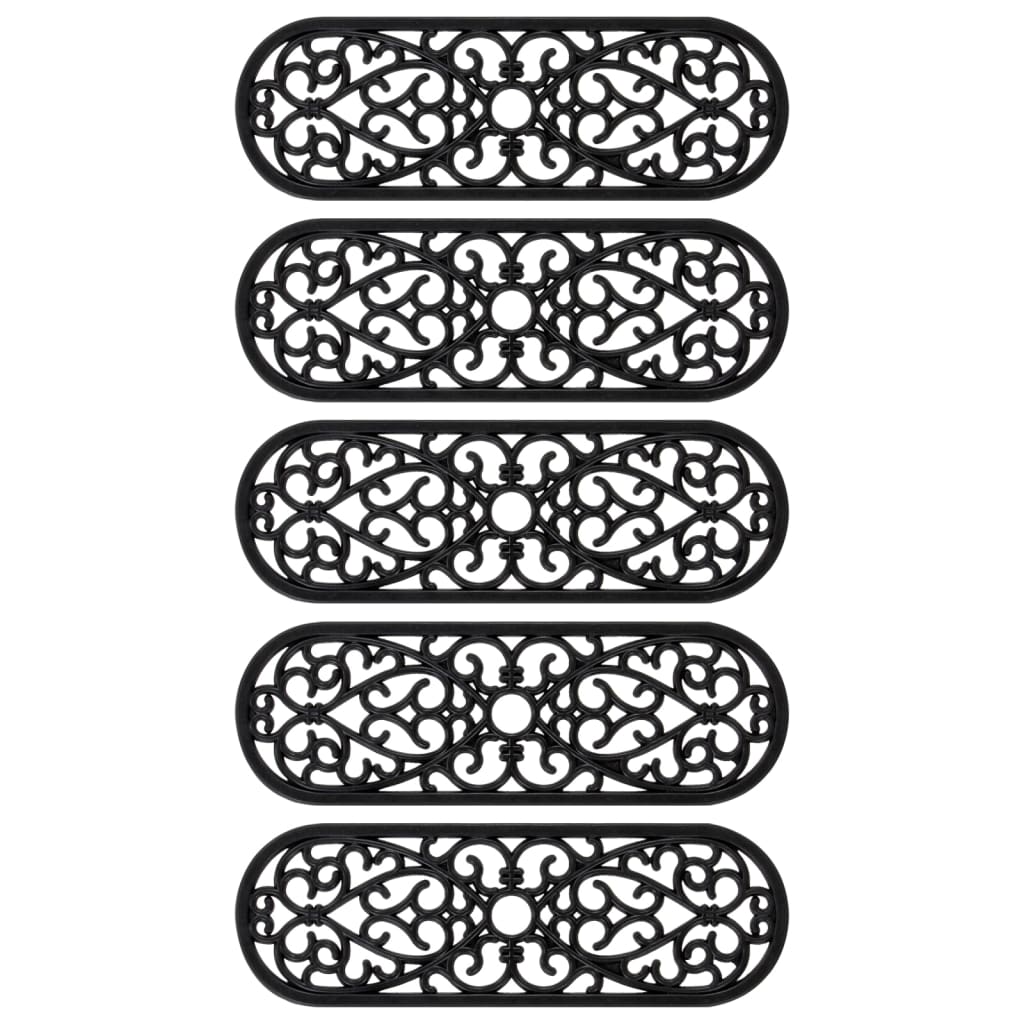 Vidaxl Stair Mats 5 St 25x75 cm gummi