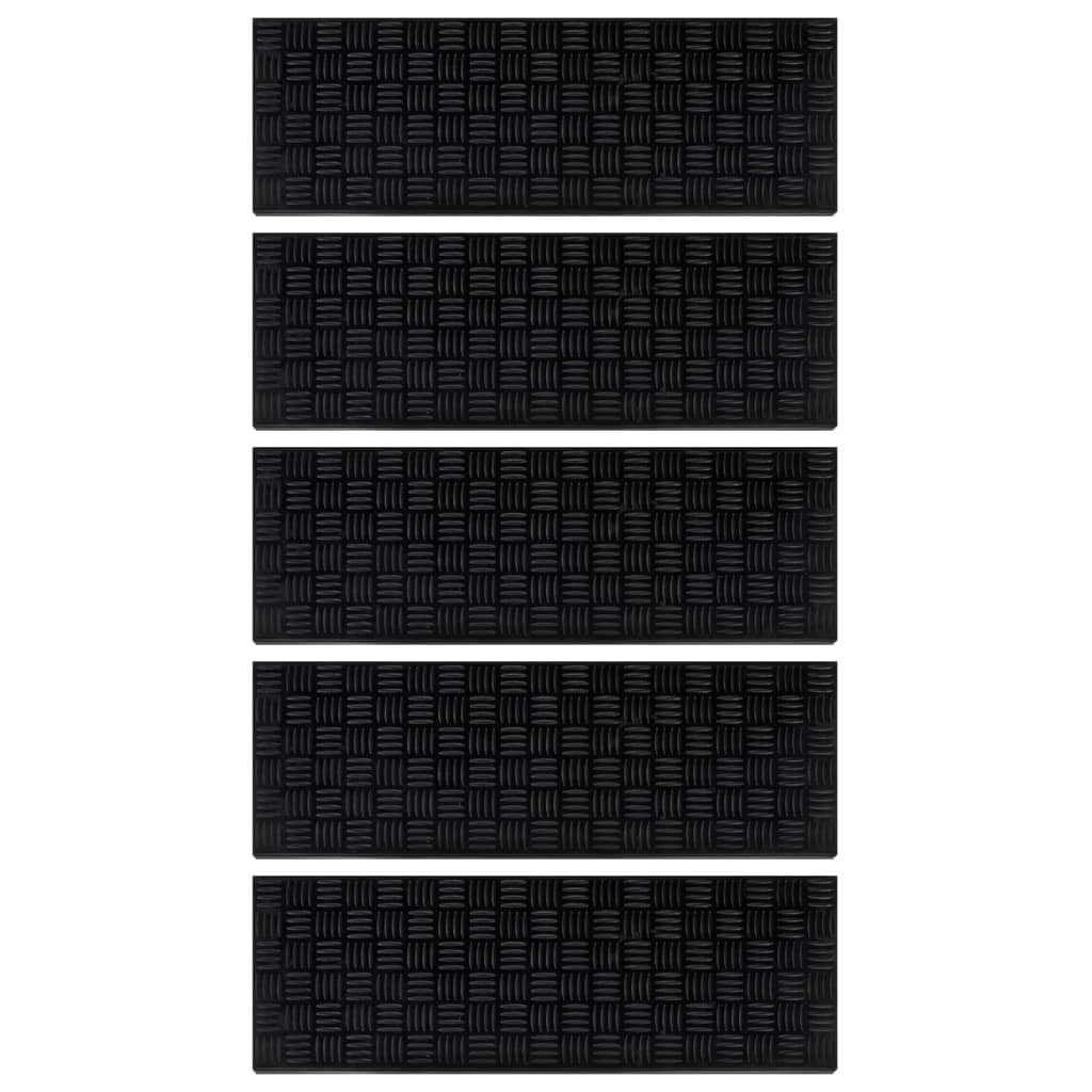 Vidaxl Stair Mats 5 St 25x75 cm gummi