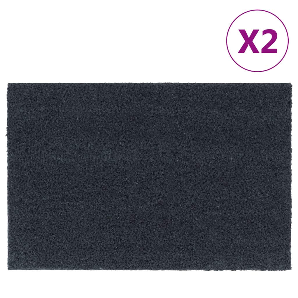 Vidaxx dørmåtter 2 stk 40x60 cm tuftet kokosfiber mørkegrå