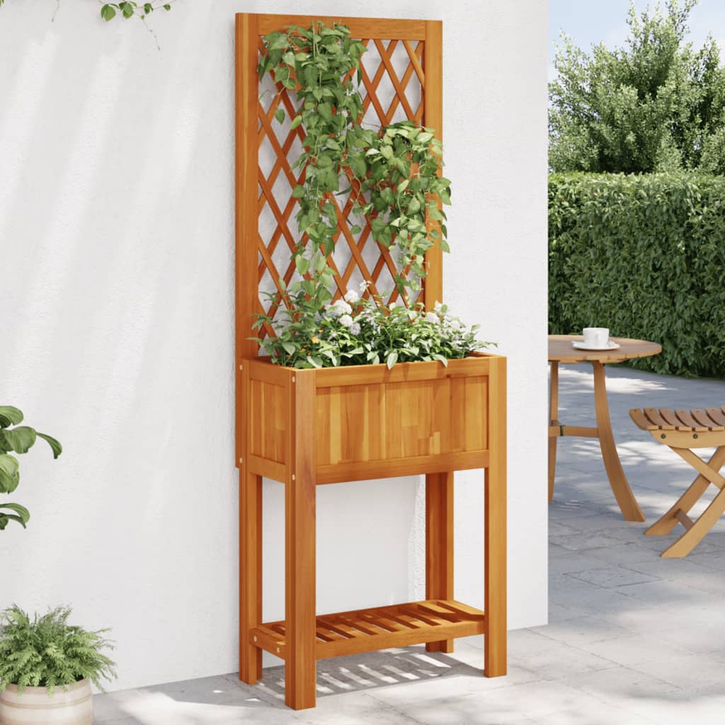Vidaxx plantekasse med espalier og hylde 55x29,5x152 cm akacietræ
