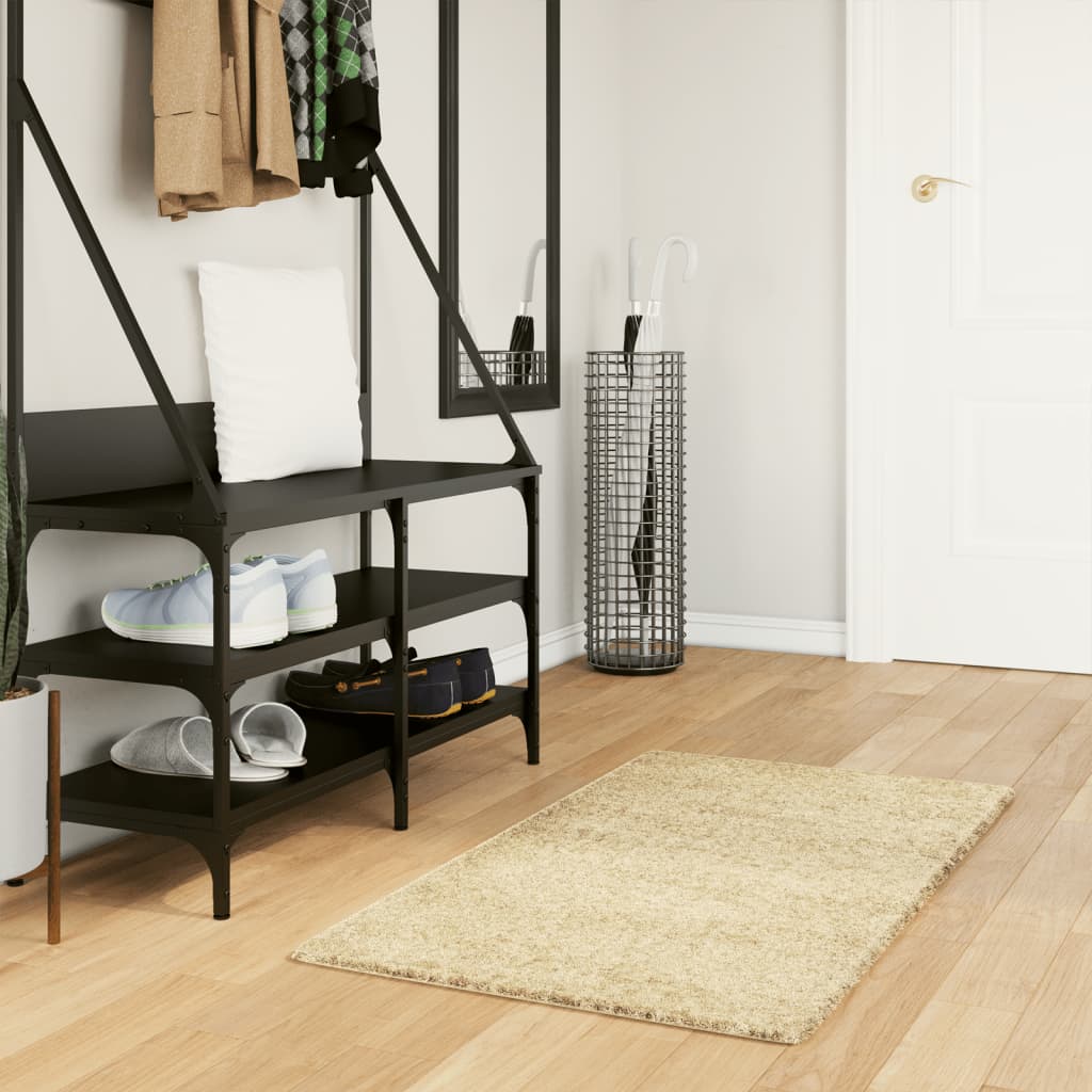 Vidaxx tæppe pamplona shaggy dyb luv moderne 60x110 cm guld farve