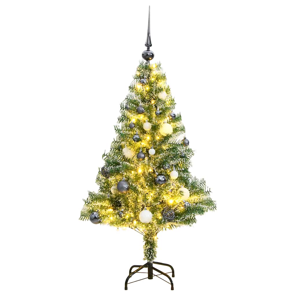 VidaXL kunstigt juletræ 150 LED'er, kugler og sne 150 cm