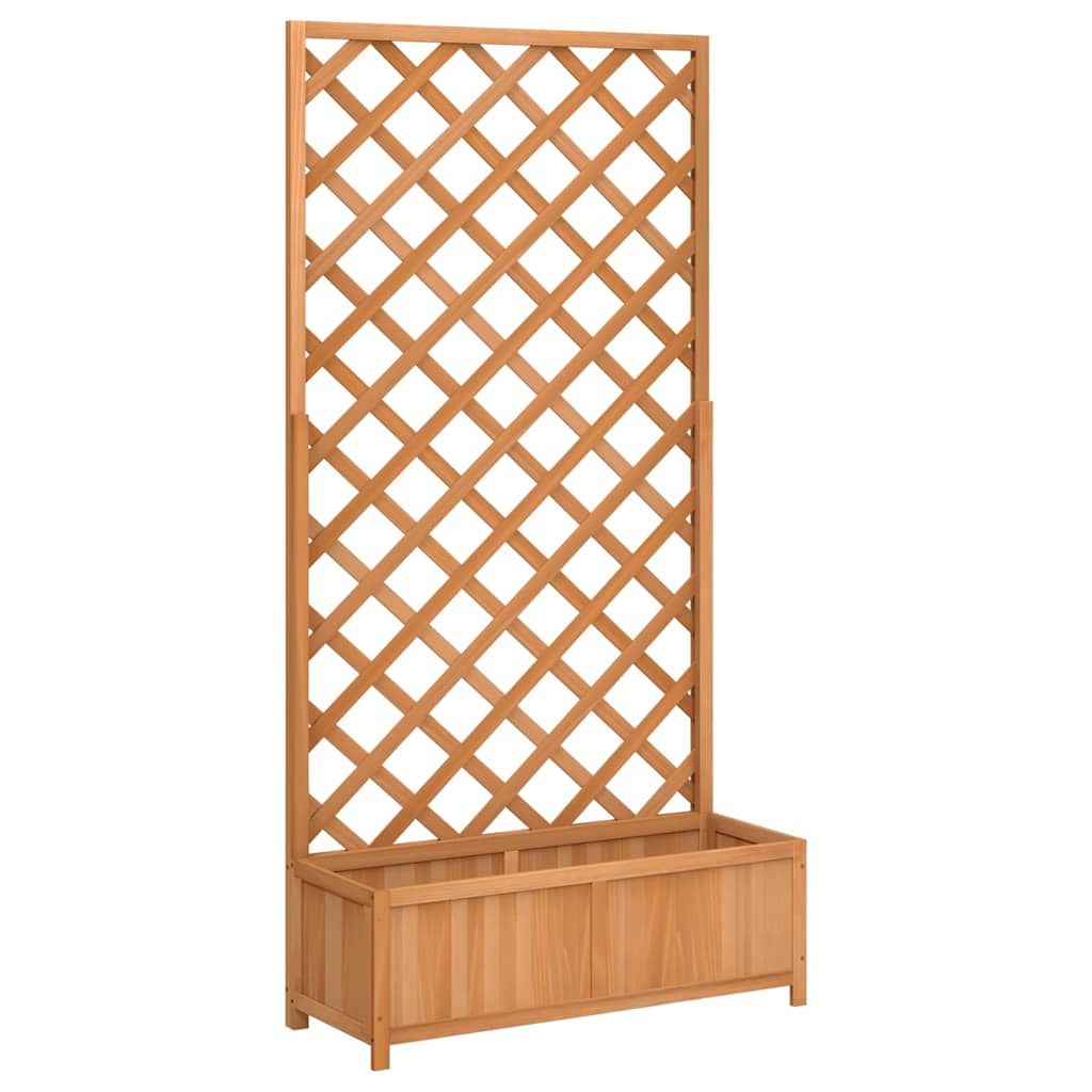 VidaXL plantekasse med espalier, massiv fyrretræ, brun