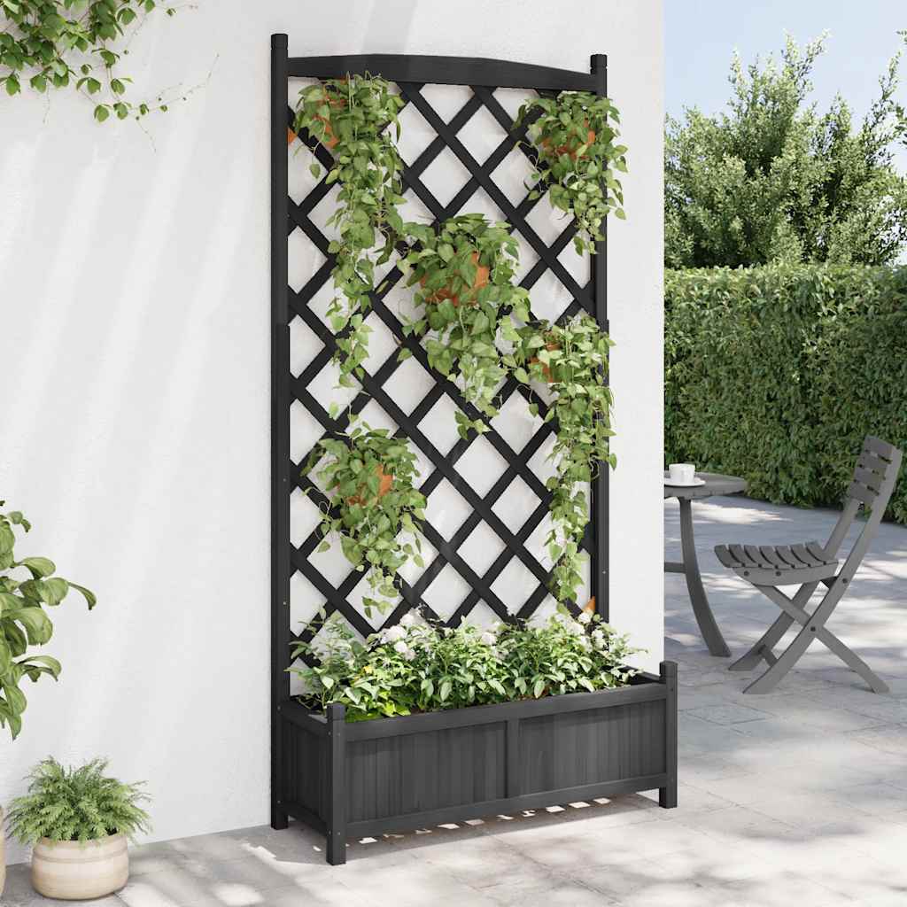Vidaxx plantekasse med espalier massivt fyrretræ sort