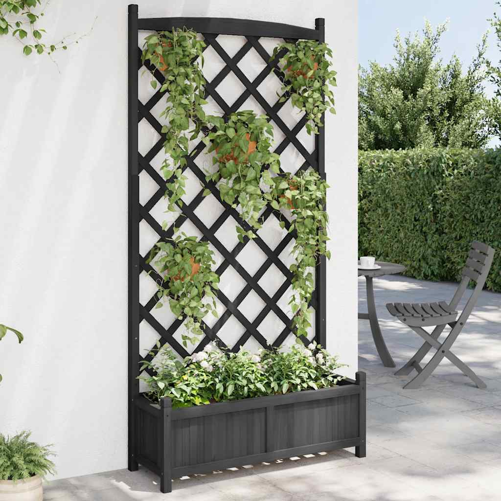 Vidaxx plantekasse med espalier massivt fyrretræ sort