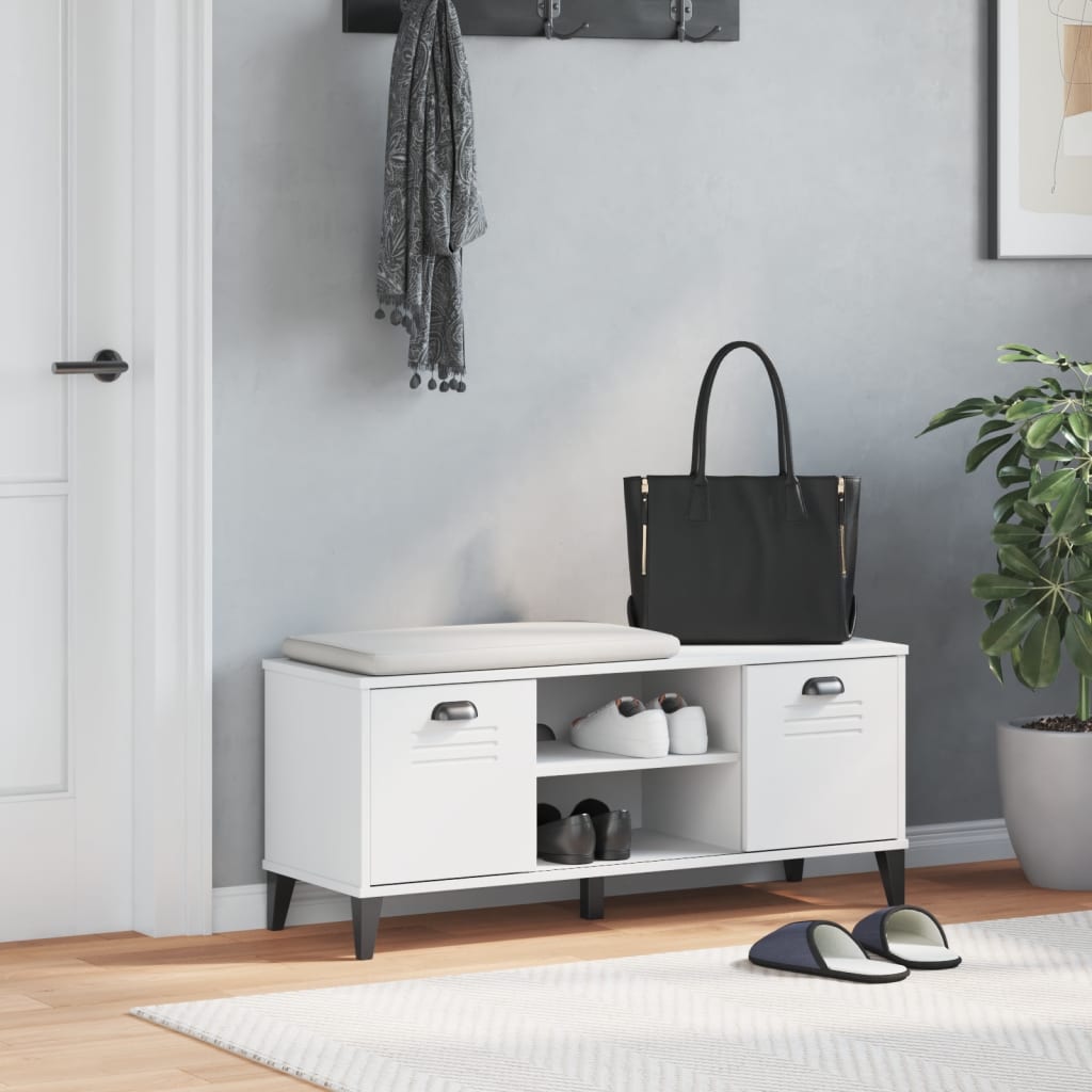 Vidaxx skobænk viken 106x35x45 cm konstrueret træ hvid