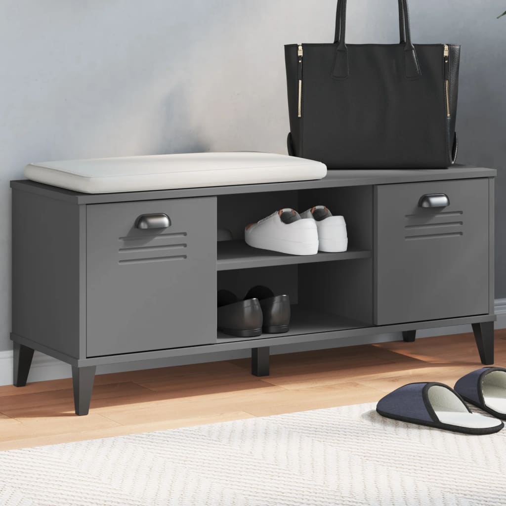 Vidaxl skobænk viken 106x35x45 cm konstrueret træ antracitgrå